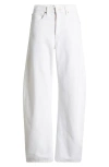 Frame White Jeans With Low Waist And Belt Loops In Denim Woman In Au Natural Clean