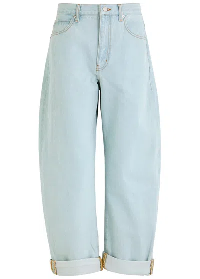Frame The Bubble Barrel-leg Jeans In Light Blue
