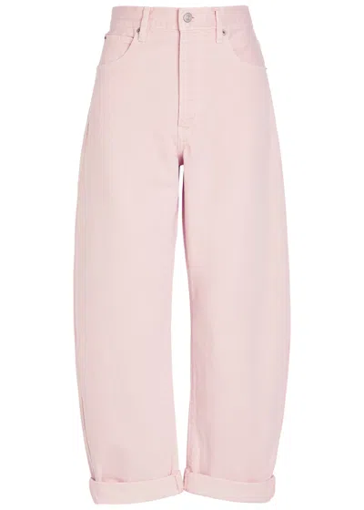 Frame The Bubble Barrel-leg Jeans In Pink
