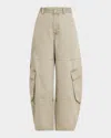 Frame The Bubble Barrel Leg Cargo Pants In Rosemary