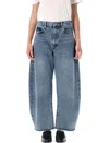 Frame Bubble Crop High Waist Wide-leg Jeans