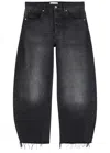 FRAME FRAME THE BUBBLE CROP BARREL-LEG JEANS