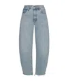 Frame Jeans The Bubble Crop Rapture Raw In Blue