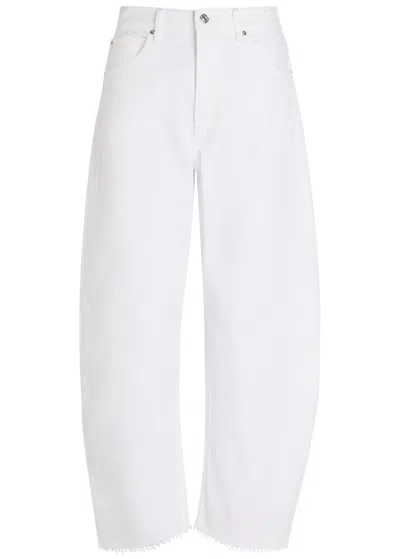 Frame The Bubble Crop Curved-leg Jeans In White