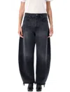 Frame High-rise Black Bubble Crop Jeans With Raw Hem In Gray