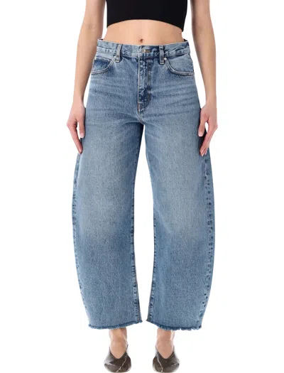 Frame The Bubble Crop High-rise Jeans In Blue