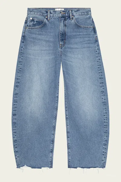 Frame The Bubble Crop In Rapture Raw Fray In Blue