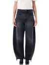 Frame High-rise Black Bubble Crop Jeans With Raw Hem In White