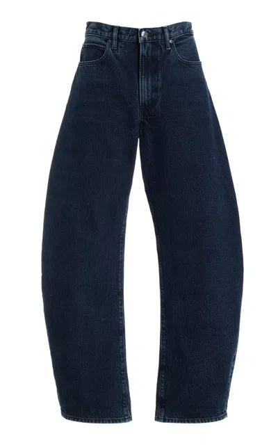 Frame The Bubble High-rise Barrel Jeans In Blueprint