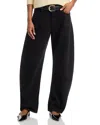 Frame The Bubble High Rise Barrel Leg Jeans In Black In Black