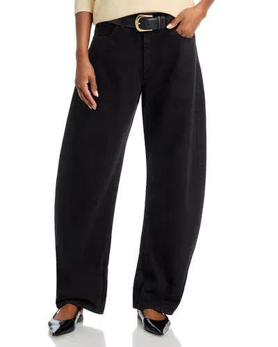 Frame The Bubble High Rise Barrel Leg Jeans In Black