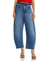 Frame The Bubble High Rise Crop Barrel Leg Jeans In Knock Out