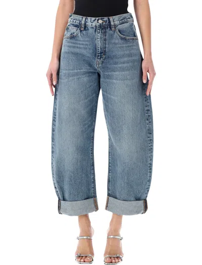 Frame The Bubble High-rise Barrel-leg Jeans In Blue