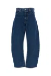 Frame The Bubble Blue Jeans With Structured Leg And Turn-up Hem In Denim Woman In Black