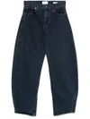 Frame Bubble High-rise Barrel-leg Jeans In Blue