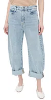 Frame The Bubble Barrel-leg Jeans In Outlaw