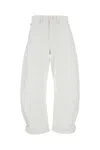 Frame The Bubble White Five-pocket Jeans With Balloon Legs In Denim Woman In White