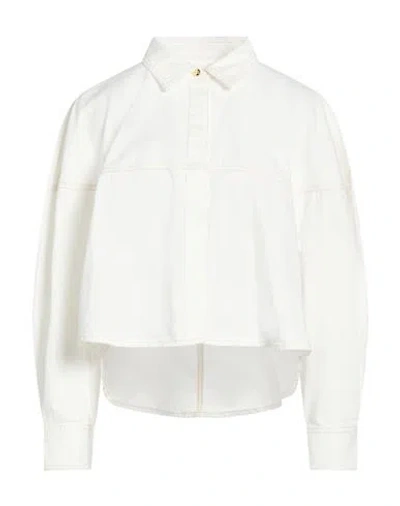 Frame The Bubble Shirt Woman Denim Shirt White Size L Cotton