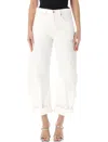 Frame The Bubble White Five-pocket Jeans With Balloon Legs In Denim Woman In White