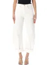 Frame The Bubble White Five-pocket Jeans With Balloon Legs In Denim Woman In White