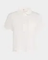 Frame The Caddy Stretch Linen Polo In Cream