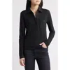 Frame The Caddy Stretch Linen Polo In Black