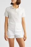 Frame The Caddy Stretch Linen Polo In Cream