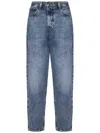 Frame Womens Bubble Crop Curved-leg Denim Jeans Knock Out Raw Fray In Blue