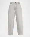 Frame The Candle High Rise Ankle Straight Leg Jeans In Chemical In White
