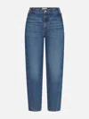 Frame Blue Jeans With Low Waist And Belt Loops In Denim Woman In Blue