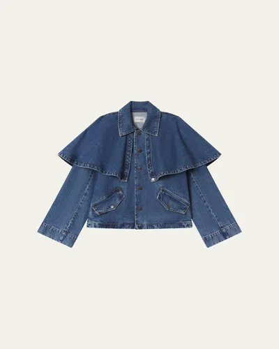 Frame The Cape Jacket In Blue