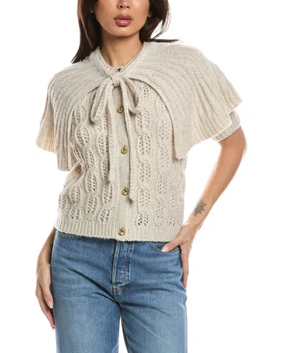 Frame The Cape Wool-blend Cardigan In Beige