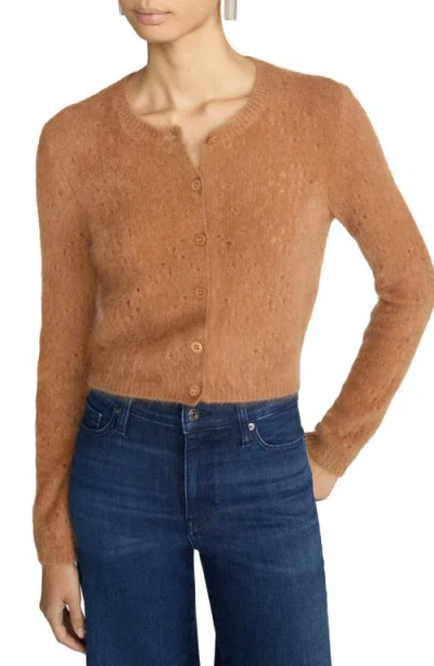 Frame The Cashmere Airy Teddy Cardigan In Brown