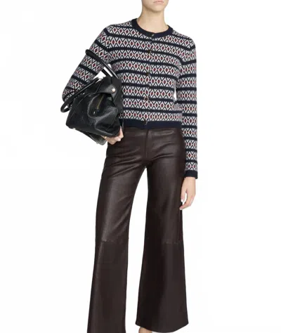 Frame The Cashmere Cardigan In Navy Fairisle In Multi