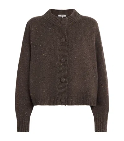 Frame The Cashmere Fleck Cardigan In Brown