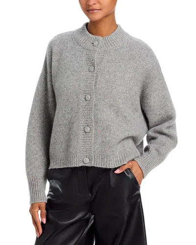 Frame The Cashmere Fleck Cardigan In Silver