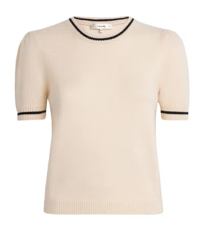 Frame The Cashmere Gathered Sweater In Ivory