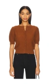 Frame The Cashmere Pointelle Cardigan In Brown