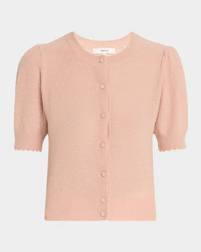 FRAME THE CASHMERE POINTELLE CARDIGAN