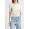 Frame The Cashmere Pointelle Puff Sleeve Cardigan