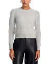 Frame The Cashmere Pointelle Puff Sleeve Sweater In Gray
