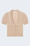 Frame The Cashmere Sailor Sweater In Pink Sand Multi In Pink