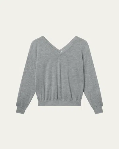 Frame The Cashmere V-neck Sweater In Gray
