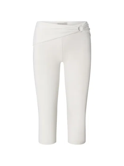 Frame The Casino Capri Ring-detail Trousers In White