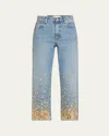 Frame The Atelier Champagne Jeans In Gold Embellished