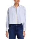 Frame Womens Oxford Blue Multi The Charles Stripe Cotton Shirt In Brown