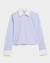 Frame Womens Oxford Blue Multi The Charles Stripe Cotton Shirt In Multi