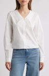 Frame The Charm Sailor Collar Cotton Poplin Button-up Shirt