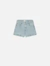 Frame The Dare High Waist Denim Cutoff Shorts In Blue