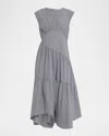 Frame The Check Gathered Midi Dress